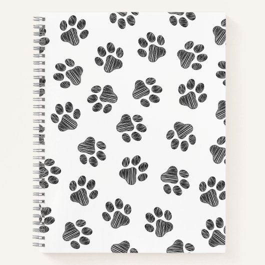 Doodle Paws, Dog Paws, Black Paws Notitieboek (Voorkant)