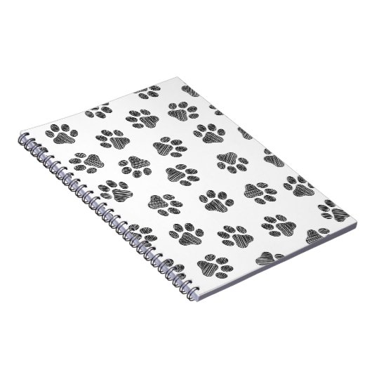 Doodle Paws, Dog Paws, Black Paws Notitieboek (Rechterzijde)
