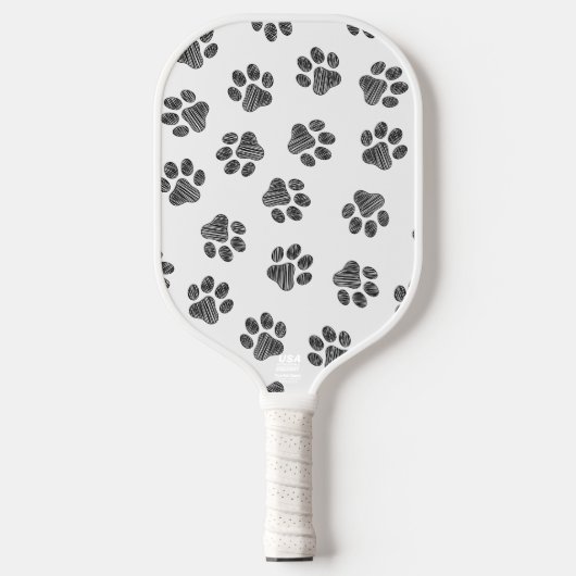 Doodle Paws, Dog Paws, Black Paws Pickleball Paddle (Voorkant)