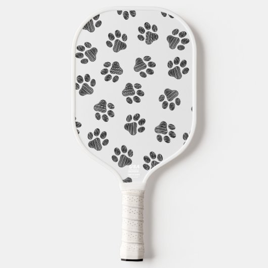 Doodle Paws, Dog Paws, Black Paws Pickleball Paddle (Achterkant)