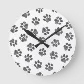Doodle Paws, Dog Paws, Black Paws Ronde Klok (Voorkant)
