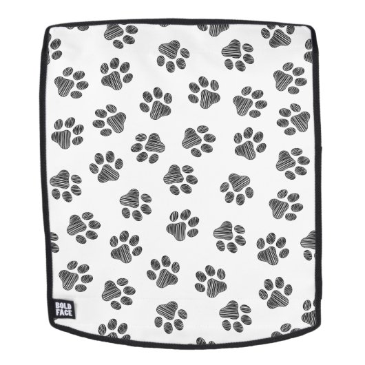 Doodle Paws, Dog Paws, Black Paws Rugtassen (Verwijderbaar gezicht)