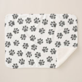 Doodle Paws, Dog Paws, Black Paws Sherpa Deken (Voorkant (horizontaal))