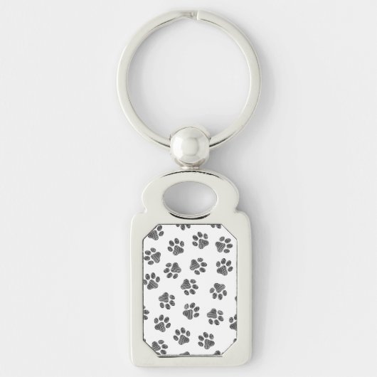 Doodle Paws, Dog Paws, Black Paws Sleutelhanger (Voorkant)