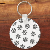 Doodle Paws, Dog Paws, Black Paws Sleutelhanger (Voorkant)