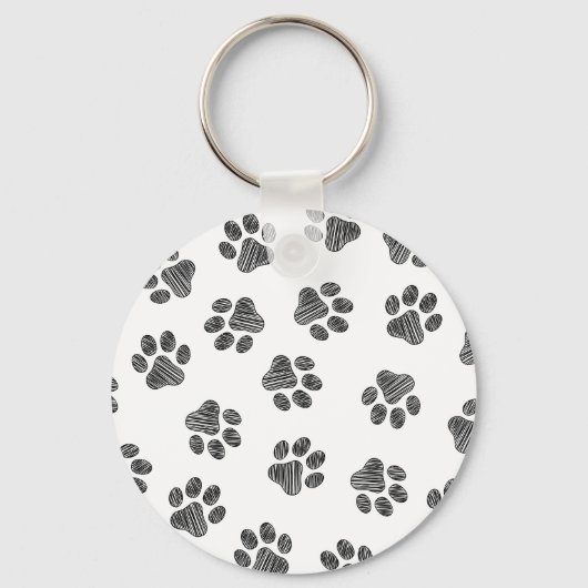 Doodle Paws, Dog Paws, Black Paws Sleutelhanger (Achterkant)