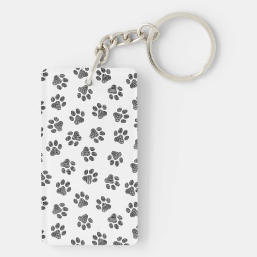 Doodle Paws, Dog Paws, Black Paws Sleutelhanger (achterkant)