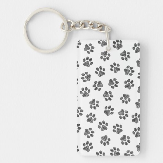 Doodle Paws, Dog Paws, Black Paws Sleutelhanger (Voorkant)