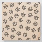 Doodle Paws, Dog Paws, Black Paws Stenen Onderzetter (Voorkant)