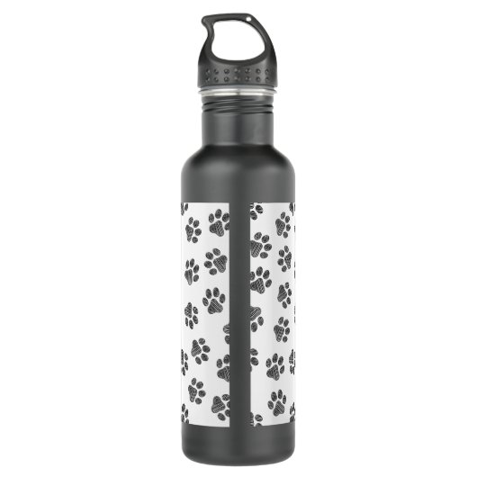 Doodle Paws, Dog Paws, Black Paws Waterfles (Achterkant)