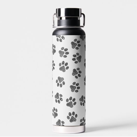 Doodle Paws, Dog Paws, Black Paws Waterfles (Achterkant)