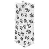 Doodle Paws, Dog Paws, Black Paws Wijn Cadeautas (Achterkant Gekanteld)