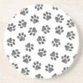 Doodle Paws, Dog Paws, Black Paws Zandsteen Onderzetter (Voorkant)