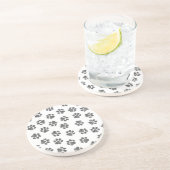 Doodle Paws, Dog Paws, Black Paws Zandsteen Onderzetter (Zijkant)