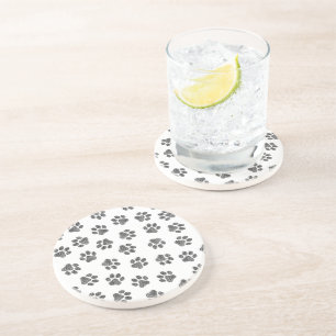 Doodle Paws, Dog Paws, Black Paws Zandsteen Onderzetter