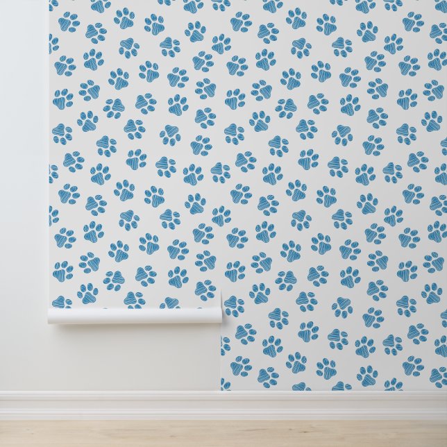 Doodle Paws, Dog Paws, Blauwe Paws Behang (Applicatie)