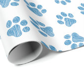 Doodle Paws, Dog Paws, Blauwe Paws Cadeaupapier (Rol Hoek)