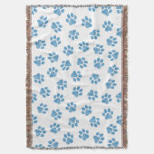 Doodle Paws, Dog Paws, Blauwe Paws Deken (Voorkant Verticaal)