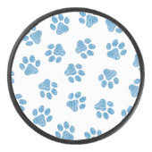 Doodle Paws, Dog Paws, Blauwe Paws Hockey Puck (Voorkant)