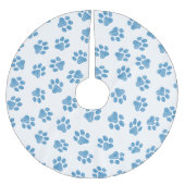 Doodle Paws, Dog Paws, Blauwe Paws Kerstboom Rok (Voorkant)