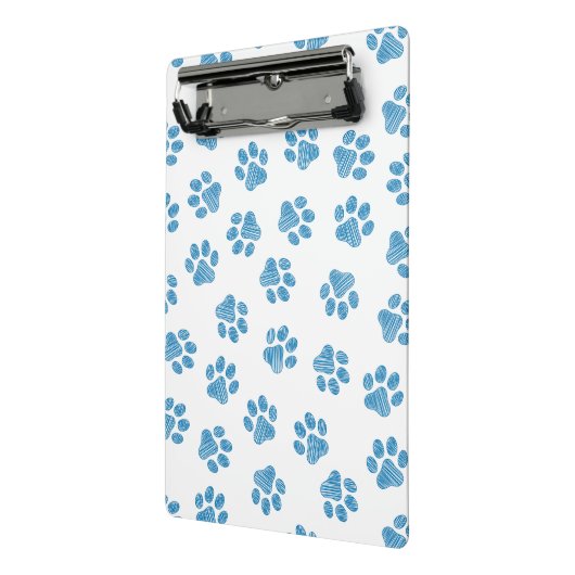 Doodle Paws, Dog Paws, Blauwe Paws Mini Klembord (Angled2)