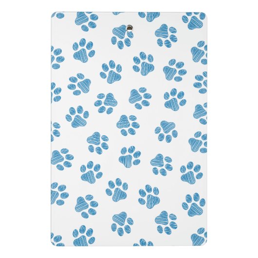 Doodle Paws, Dog Paws, Blauwe Paws Mini Klembord (Achterkant)