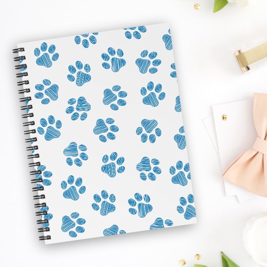 Doodle Paws, Dog Paws, Blauwe Paws Notitieboek