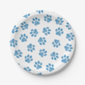 Doodle Paws, Dog Paws, Blauwe Paws Papieren Bordje (Voorkant)