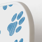 Doodle Paws, Dog Paws, Blauwe Paws Pickleball Paddle (Links Detail)