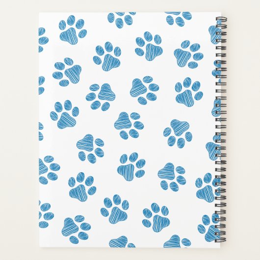 Doodle Paws, Dog Paws, Blauwe Paws Planner (Achterkant)
