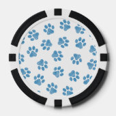 Doodle Paws, Dog Paws, Blauwe Paws Poker Chips (Voorkant)