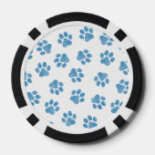 Doodle Paws, Dog Paws, Blauwe Paws Poker Chips (Achterkant)