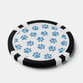 Doodle Paws, Dog Paws, Blauwe Paws Poker Chips (Enkel)