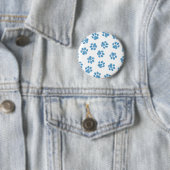 Doodle Paws, Dog Paws, Blauwe Paws Ronde Button 5,7 Cm (In situ)
