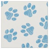 Doodle Paws, Dog Paws, Blauwe Paws Stof (Close Up)