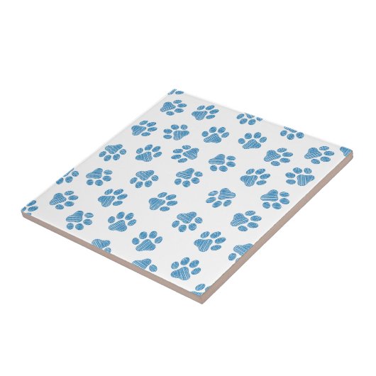Doodle Paws, Dog Paws, Blauwe Paws Tegeltje (Zijkant)
