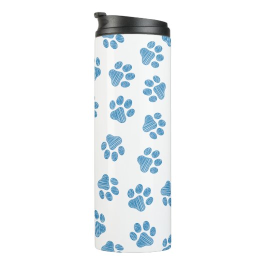 Doodle Paws, Dog Paws, Blauwe Paws Thermosbeker (Geroteerd rechts)