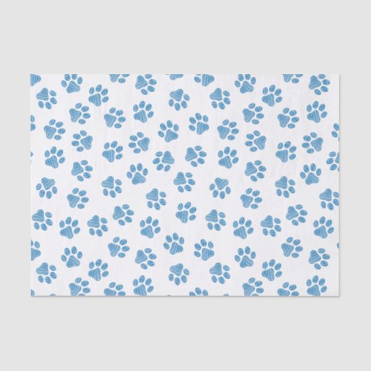 Doodle Paws, Dog Paws, Blauwe Paws Tissuepapier (Voorkant)