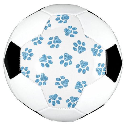 Doodle Paws, Dog Paws, Blauwe Paws Voetbal (Gedraaid)