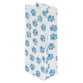 Doodle Paws, Dog Paws, Blauwe Paws Wijn Cadeautas (Voorkant Gekanteld)