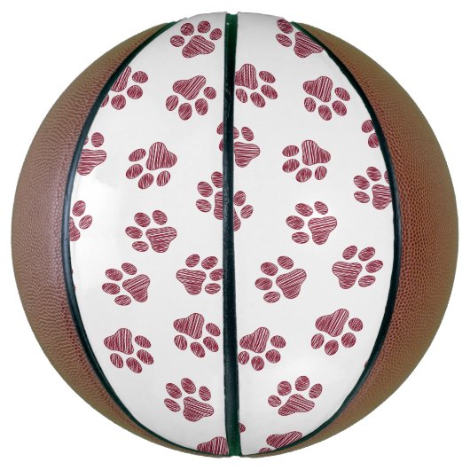 Doodle Paws, Dog Paws, Bourgogne Paws Basketbal (Verticaal)