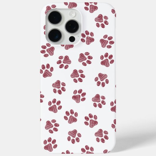 Doodle Paws, Dog Paws, Bourgogne Paws Case-Mate iPhone Case (Achterkant)