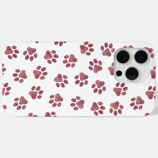 Doodle Paws, Dog Paws, Bourgogne Paws Case-Mate iPhone Case (Achterkant (horizontaal))