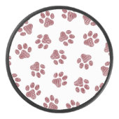 Doodle Paws, Dog Paws, Bourgogne Paws Hockey Puck (Voorkant)