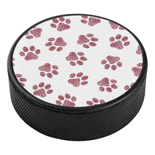 Doodle Paws, Dog Paws, Bourgogne Paws Hockey Puck (3/4)