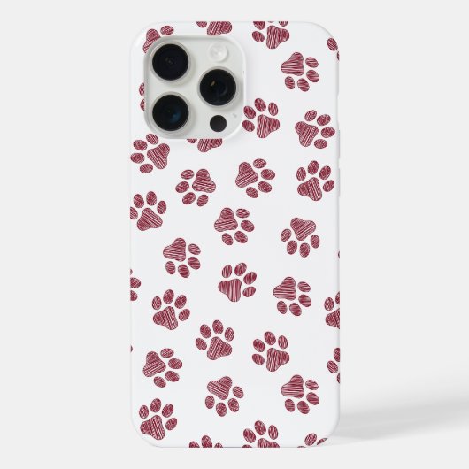 Doodle Paws, Dog Paws, Bourgogne Paws iPhone Hoesje (Achterkant)