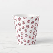 Doodle Paws, Dog Paws, Bourgogne Paws Latte Mok (Voorkant)