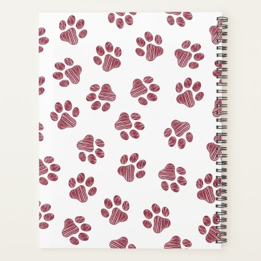 Doodle Paws, Dog Paws, Bourgogne Paws Planner (Achterkant)