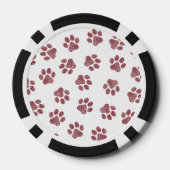 Doodle Paws, Dog Paws, Bourgogne Paws Poker Chips (Achterkant)