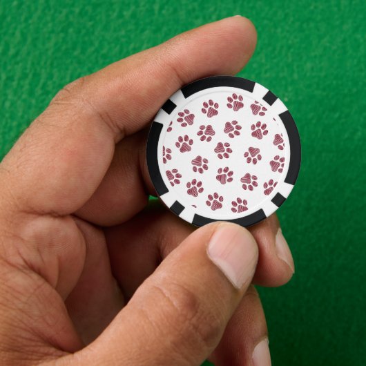 Doodle Paws, Dog Paws, Bourgogne Paws Poker Chips (Hand)
